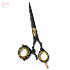 Professional Stainless Steel Hair Scissors with Gold Accents for Salon Use Right Handed OEM