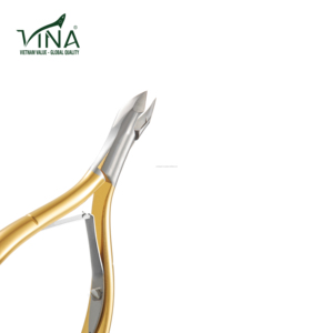 Cuticle Nippers Vietnam High Quality Vina VNC-07V-GC Nail Salon Professional Stainless Steel Durable Sharp Blade Finger Toenail