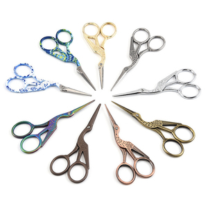 Small Vintage Style Sewing Scissors Crane Bird Scissors