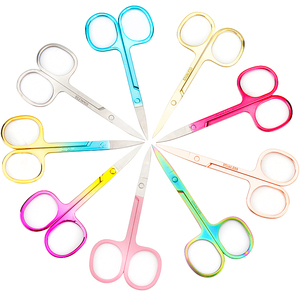 New Multi Color Stainless Steel Eyelash Beauty Scissors Eyebrow Trimming Scissors