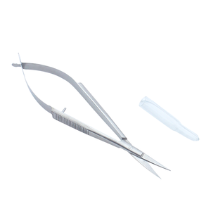 Professional Extra Sharp Russian Curved Micro Scissors Eyebrow Trimming Manicure Spring Action Stainless Steel OEM